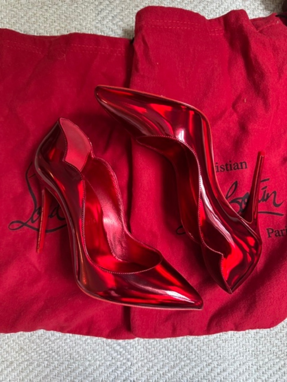 Christian Louboutin Red Hot Chick Pointed Toe Pump (Women) Sz 37
